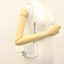 GIVENCHY Chain Shoulder Bag Leather White Silver Auth yk18917-25