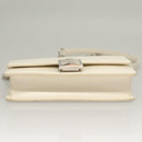 GIVENCHY Chain Shoulder Bag Leather White Silver Auth yk18917-5