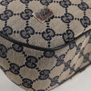 GUCCI GG Canvas Sherry Line Shoulder Bag Navy Beige Red 145757 Auth yk18918V-15