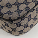 GUCCI GG Canvas Sherry Line Shoulder Bag Navy Beige Red 145757 Auth yk18918V-18