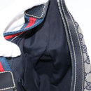 GUCCI GG Canvas Sherry Line Shoulder Bag Navy Beige Red 145757 Auth yk18918V-20