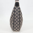 GUCCI GG Canvas Sherry Line Shoulder Bag Navy Beige Red 145757 Auth yk18918V-4