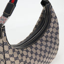 GUCCI GG Canvas Sherry Line Shoulder Bag Navy Beige Red 145757 Auth yk18918V-6