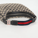GUCCI GG Canvas Sherry Line Shoulder Bag Navy Beige Red 145757 Auth yk18918V-7