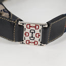 GUCCI GG Canvas Sherry Line Shoulder Bag Navy Beige Red 145757 Auth yk18918V-8