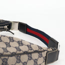 GUCCI GG Canvas Sherry Line Shoulder Bag Navy Beige Red 145757 Auth yk18918V-14