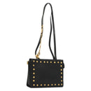 VERSACE Shoulder Bag Leather Black Gold Auth yk18934-1