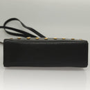 VERSACE Shoulder Bag Leather Black Gold Auth yk18934-5