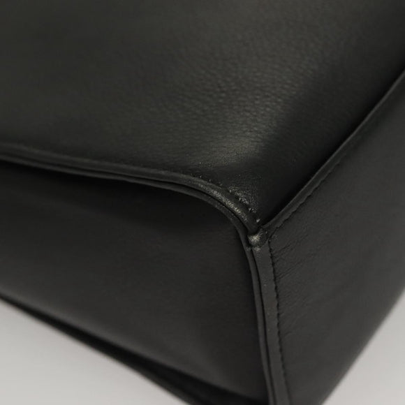 VERSACE Shoulder Bag Leather Black Gold Auth yk18934