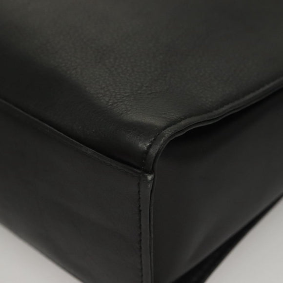 VERSACE Shoulder Bag Leather Black Gold Auth yk18934