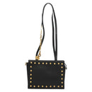VERSACE Shoulder Bag Leather Black Gold Auth yk18934-13
