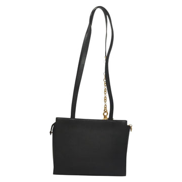 VERSACE Shoulder Bag Leather Black Gold Auth yk18934 - 0