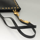 VERSACE Shoulder Bag Leather Black Gold Auth yk18934-7