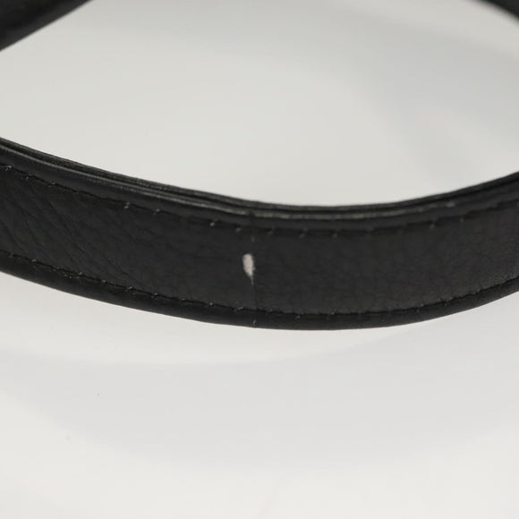 VERSACE Shoulder Bag Leather Black Gold Auth yk18934