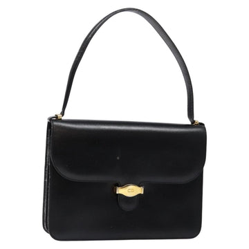 Christian Dior Shoulder Bag Leather Black Gold Auth yk18937