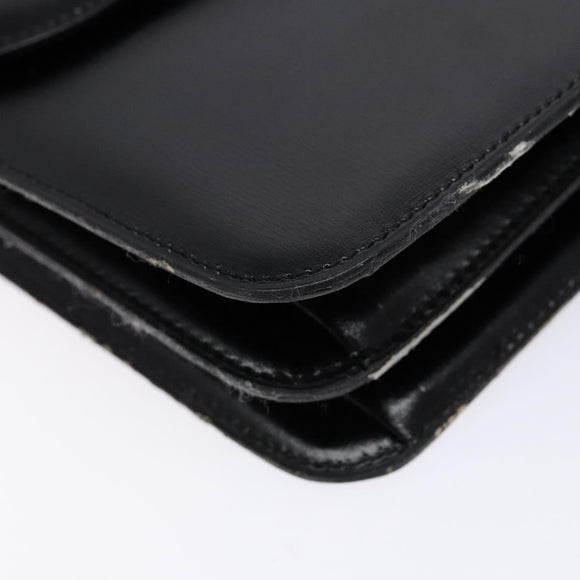 Christian Dior Shoulder Bag Leather Black Gold Auth yk18937