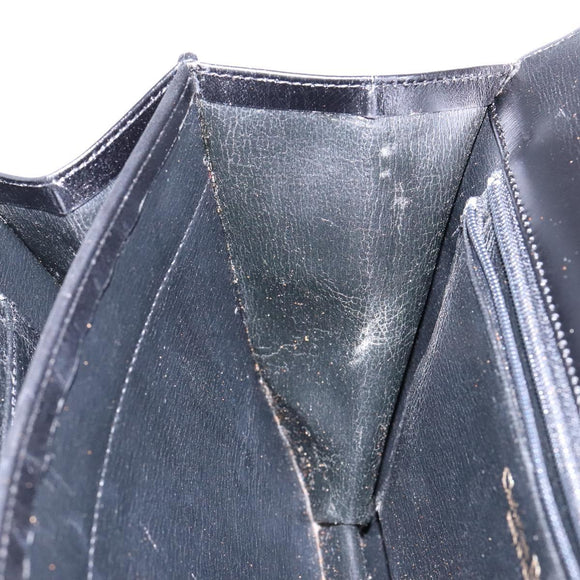 Christian Dior Shoulder Bag Leather Black Gold Auth yk18937