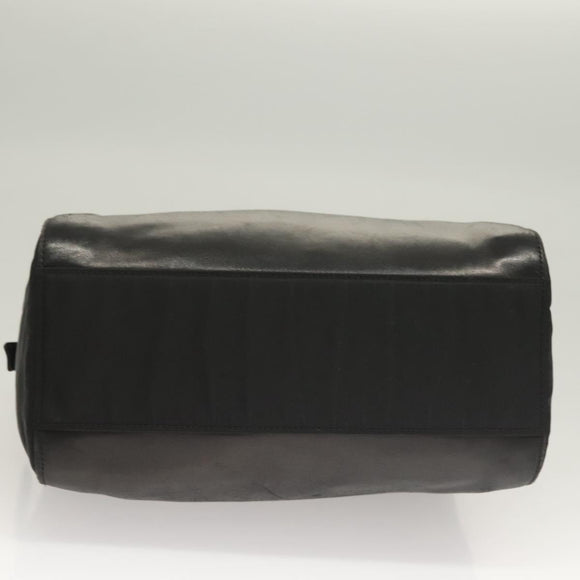 PRADA Chain Shoulder Bag Leather Black Gold Auth yk18939