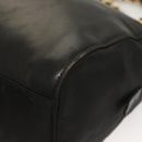 PRADA Chain Shoulder Bag Leather Black Gold Auth yk18939-16