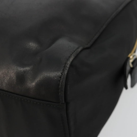 PRADA Kettenschultertasche Leder Schwarz Gold Auth yk18939