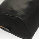 PRADA Chain Shoulder Bag Leather Black Gold Auth yk18939-17