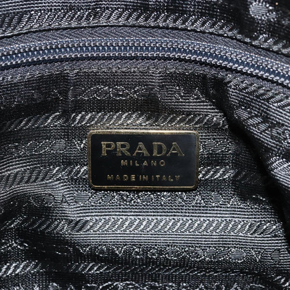 PRADA Kettenschultertasche Leder Schwarz Gold Auth yk18939