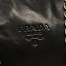 PRADA Chain Shoulder Bag Leather Black Gold Auth yk18939-19
