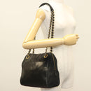 PRADA Chain Shoulder Bag Leather Black Gold Auth yk18939-24