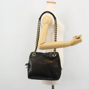 PRADA Kettenschultertasche Leder Schwarz Gold Auth yk18939-12