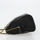 PRADA Kettenschultertasche Leder Schwarz Gold Auth yk18939-4