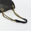 PRADA Chain Shoulder Bag Leather Black Gold Auth yk18939-7