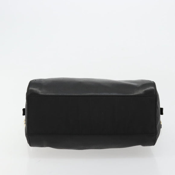 PRADA Kettenschultertasche Leder Schwarz Gold Auth yk18939