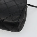 CHANEL Bicolore Pouch Lamb Skin Black Gold CC Auth yk18941-15