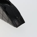 CHANEL Bicolore Pouch Lamb Skin Black Gold CC Auth yk18941-8