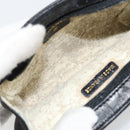 CHANEL Bicolore Pouch Lamb Skin Black Gold CC Auth yk18941-18