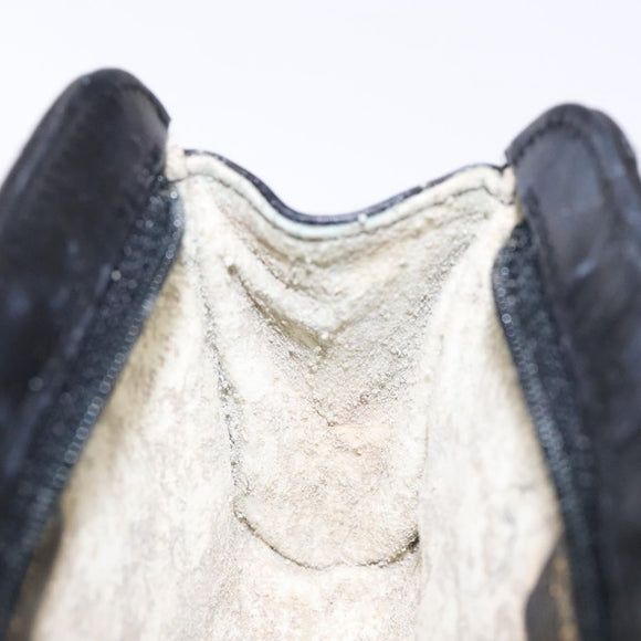 CHANEL Bicolore Pouch Lamb Skin Black Gold CC Auth yk18941