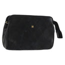 CHANEL Bicolore Pouch Lamb Skin Black Gold CC Auth yk18941-1