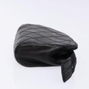CHANEL Bicolore Pouch Lamb Skin Black Gold CC Auth yk18941-3