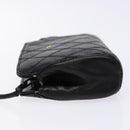 CHANEL Bicolore Pouch Lamb Skin Black Gold CC Auth yk18941-4