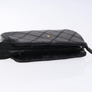 CHANEL Bicolore Pouch Lamb Skin Black Gold CC Auth yk18941-5