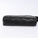 CHANEL Bicolore Pouch Lamb Skin Black Gold CC Auth yk18941-6
