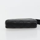 CHANEL Bicolore Pouch Lamb Skin Black Gold CC Auth yk18941-6