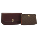 CELINE Macadam Canvas Pouch Clutch Bag 2Set Brown Auth yk18950-1