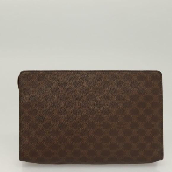 CELINE Macadam Canvas Pouch Clutch Bag 2Set Brown Auth yk18950
