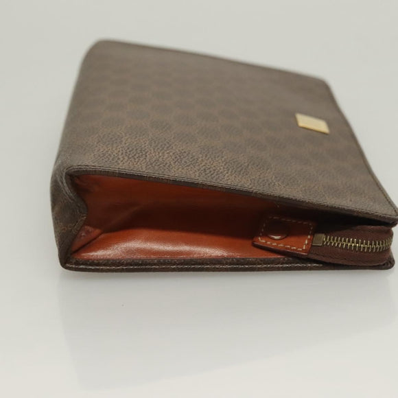 CELINE Macadam Canvas Pouch Clutch Bag 2Set Brown Auth yk18950