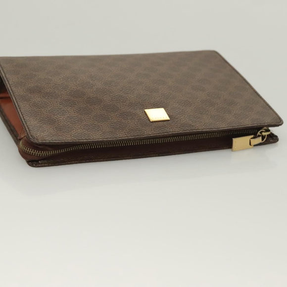 CELINE Macadam Canvas Pouch Clutch Bag 2Set Brown Auth yk18950
