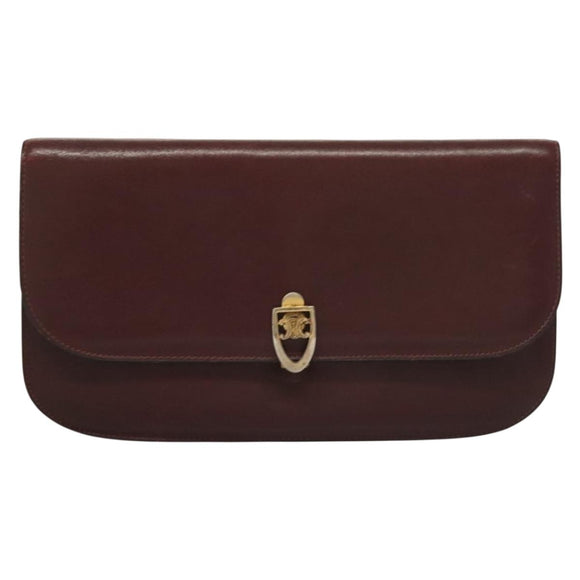 CELINE Macadam Canvas Pouch Clutch Bag 2Set Brown Auth yk18950