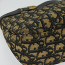 Christian Dior Trotter Canvas Shoulder Bag Navy Gold Auth yk18954-14