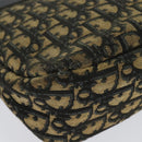 Christian Dior Trotter Canvas Shoulder Bag Navy Gold Auth yk18954-9