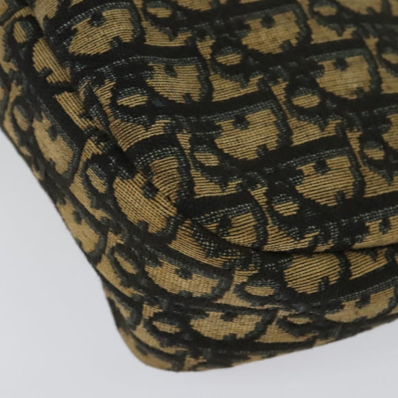 Christian Dior Trotter Canvas Shoulder Bag Navy Gold Auth yk18954